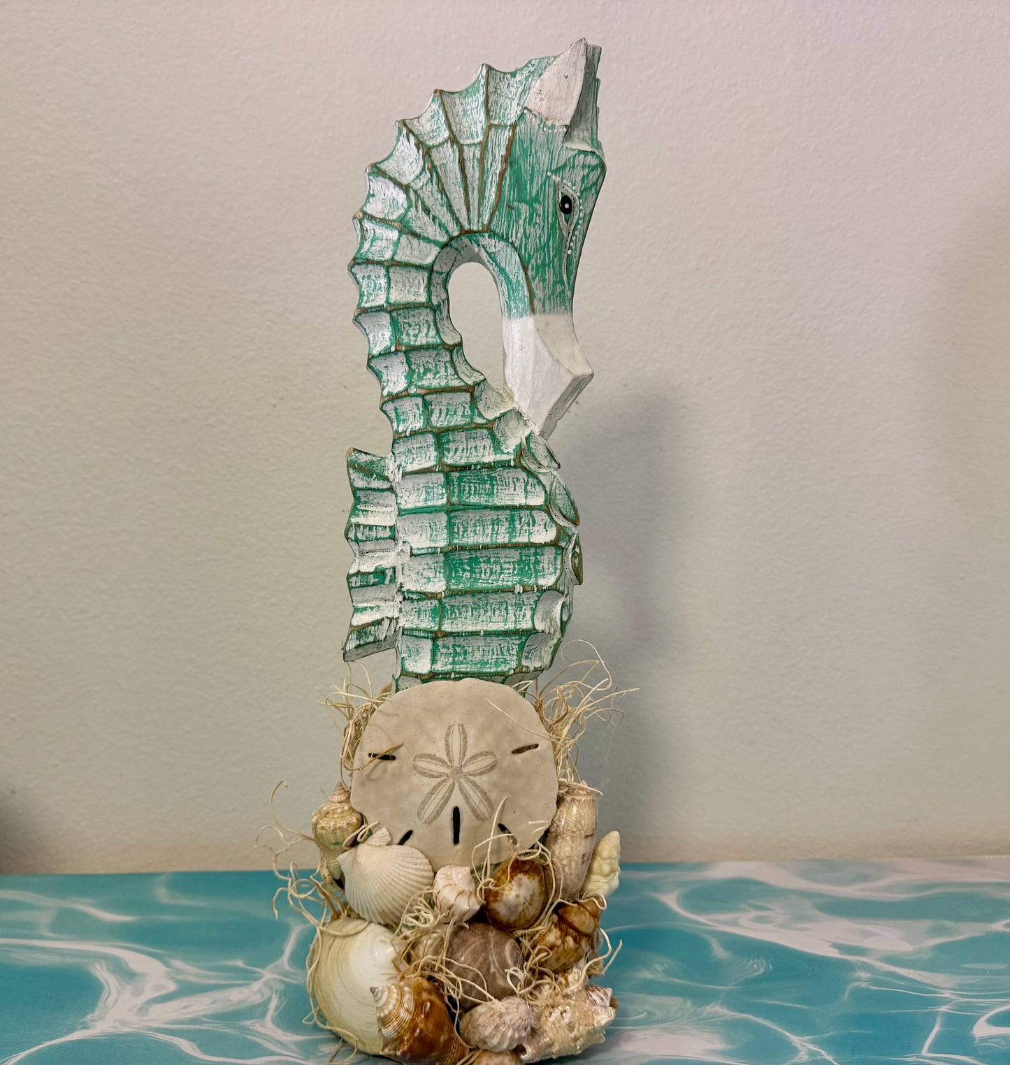 Coastal Seahorse with Shells and Sand Dollars Centerpiece