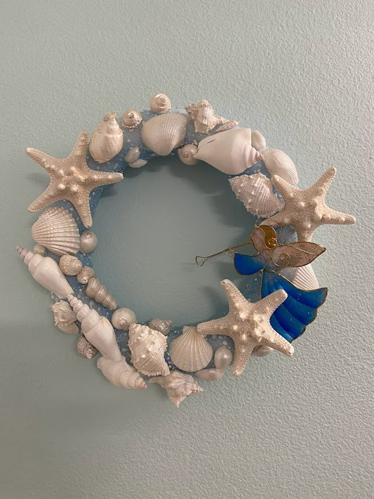 Blue Angel and White Shell Wreath