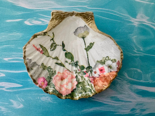 Shell Trinket Dish - Floral Garden 2