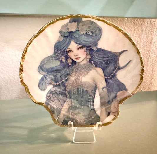 Mermaid with Pearls Shell Trinket Dish