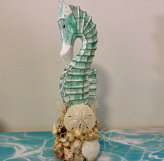Coastal Seahorse with Shells and Sand Dollars Centerpiece
