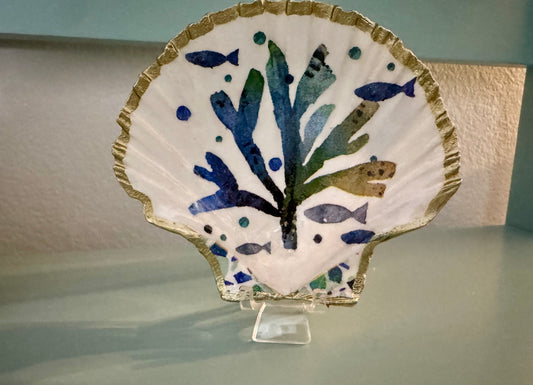Blue Coral Shell Trinket Dish