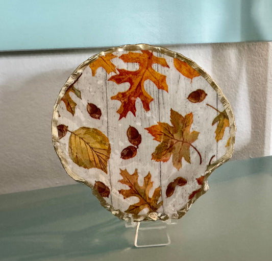 Autumn Leaves Shell Trinket Dish