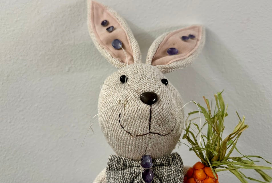 Coastal Blue and Tan Easter Bunny Rabbit