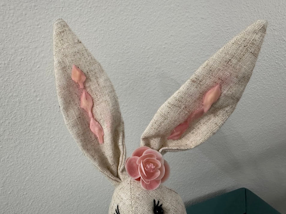 Coastal Easter Bunny Rabbit with Sea Shell Flowers