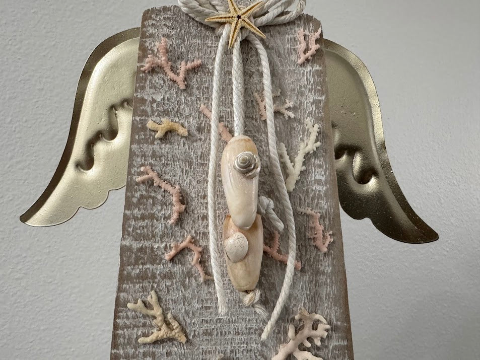 18" Modern Angel Adorned with Coral