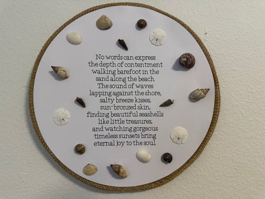 10" Coastal Saying Wall Hanging with Shells