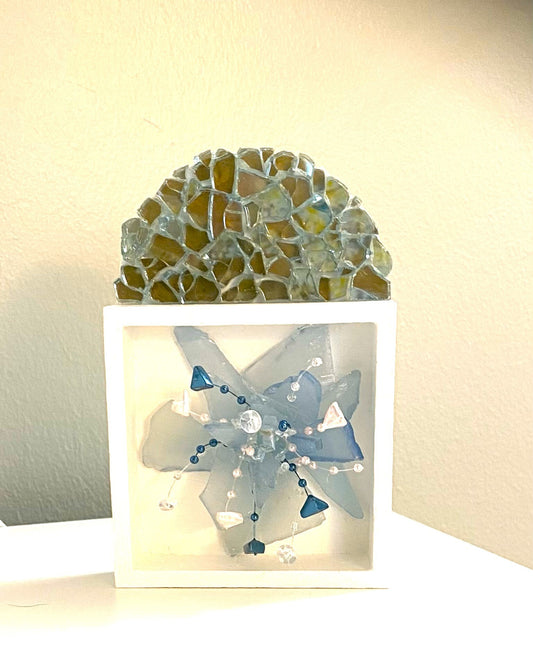 Beach Glass Flower Shadowbox
