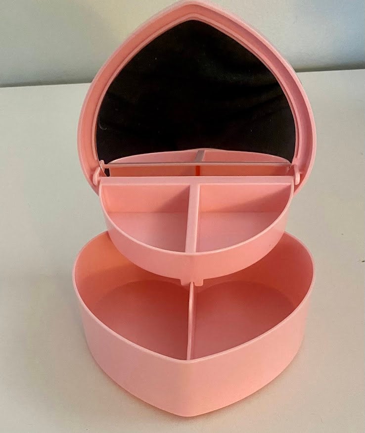 Pink Heart Jewelry Box with Scallop Shell