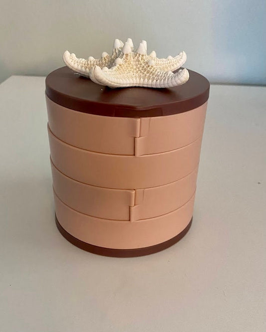 Pink and Maroon Multi-Compartment Starfish Jewelry Box