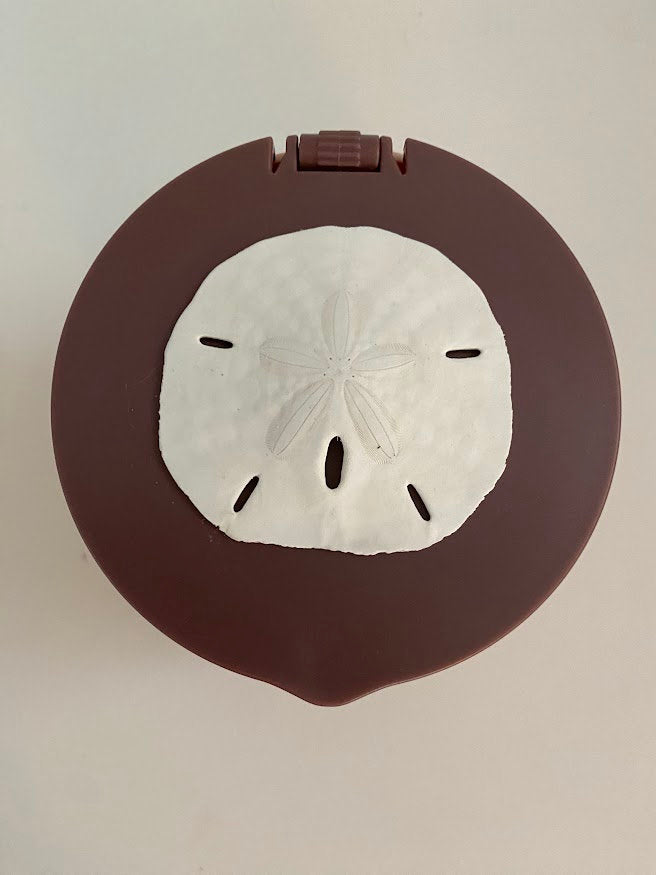 Pink and Maroon Multi-Compartment Sand Dollar Jewelry Box